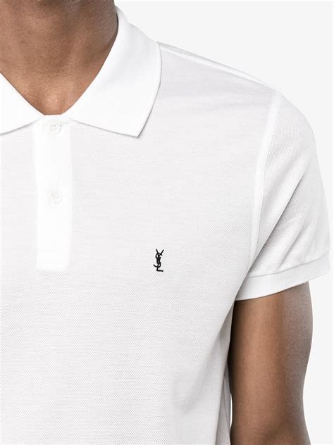 ysl polo weiß|yves saint laurent polo shirt.